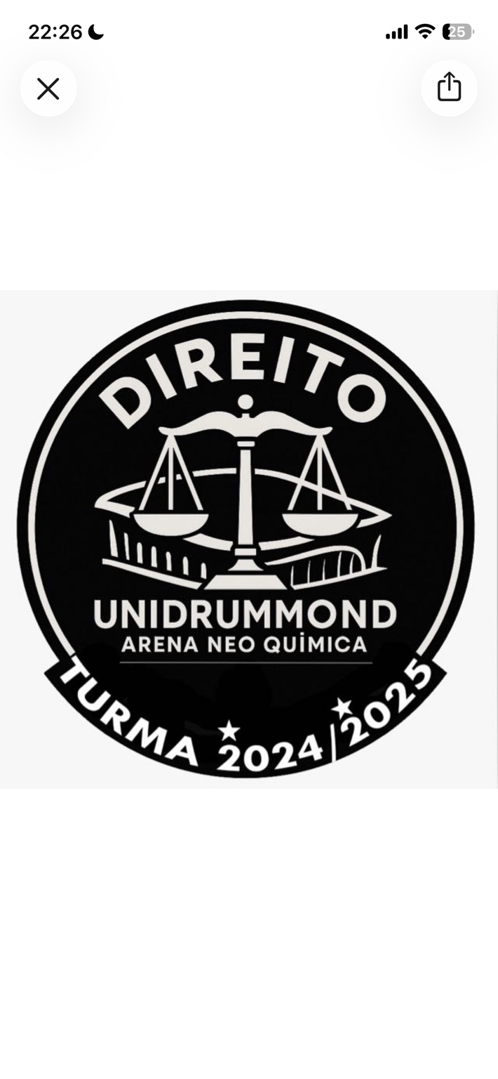 Emblema da turma de Direito UNIDRUMMOND Arena Neo Química 2024/2025